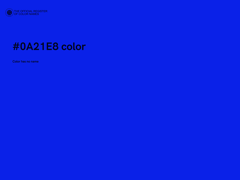 #0A21E8 color image