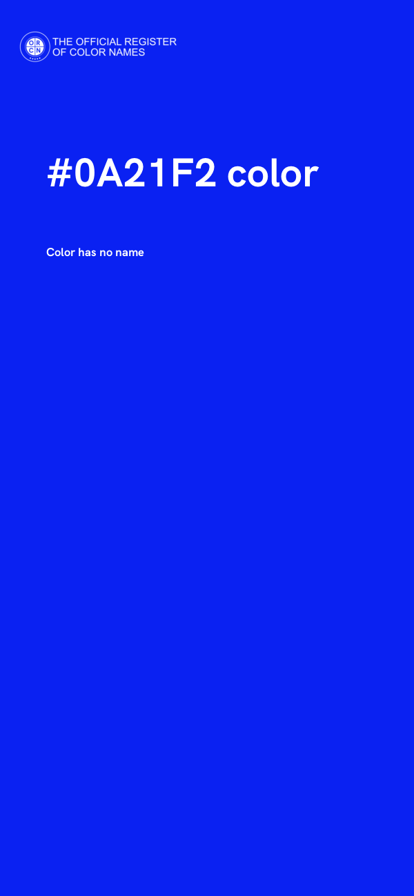 #0A21F2 color image