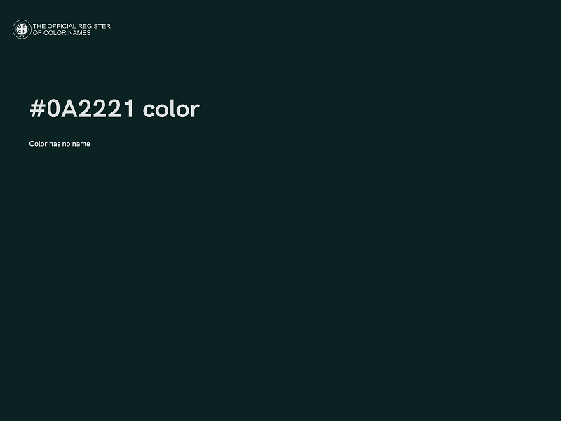 #0A2221 color image