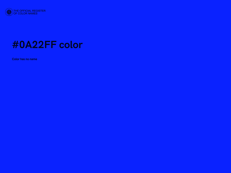 #0A22FF color image