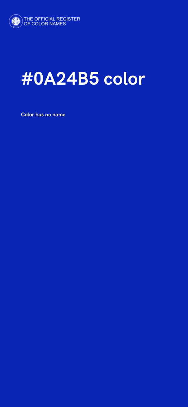 #0A24B5 color image
