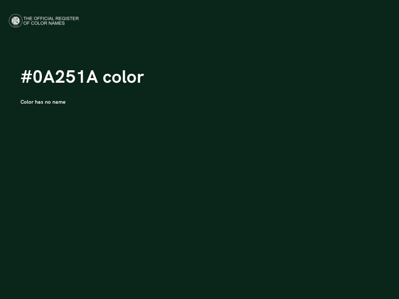 #0A251A color image