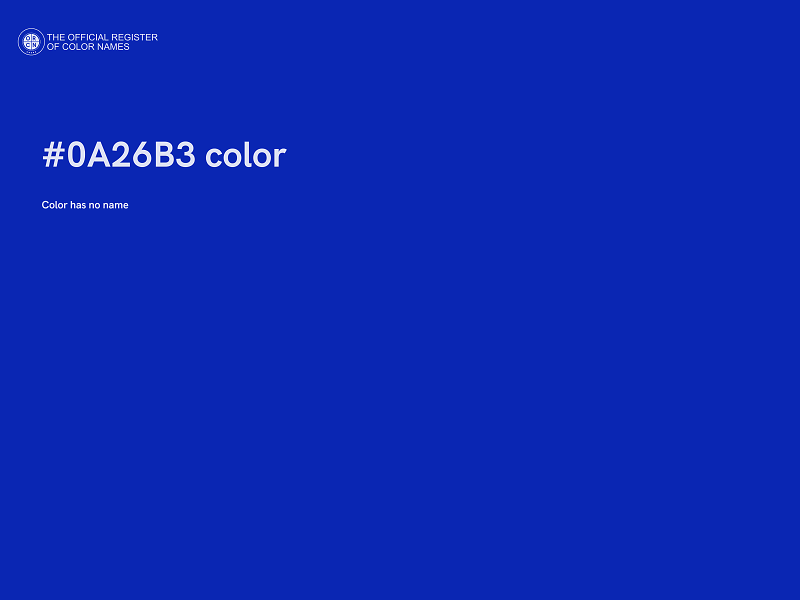 #0A26B3 color image