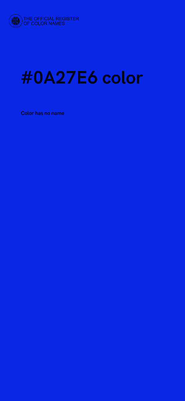 #0A27E6 color image