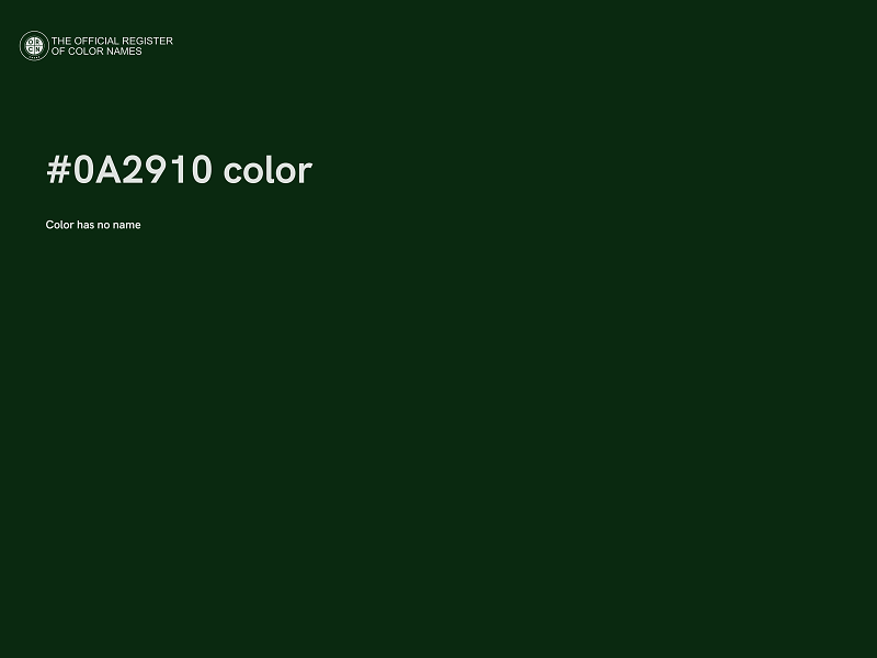 #0A2910 color image