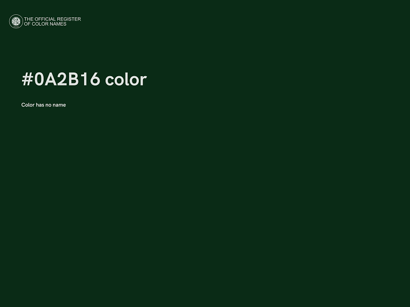 #0A2B16 color image