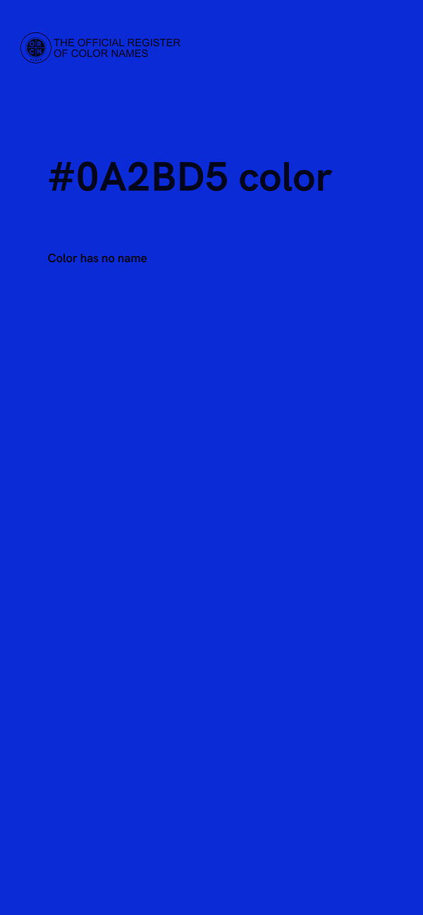 #0A2BD5 color image