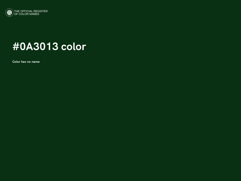 #0A3013 color image
