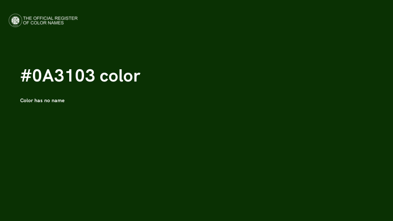 #0A3103 color image