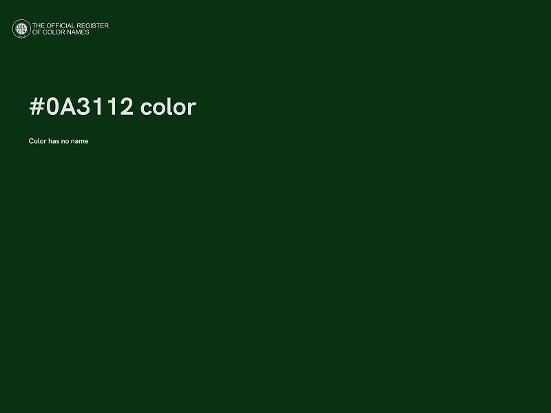 #0A3112 color image