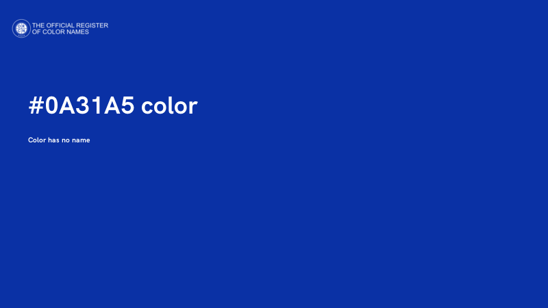 #0A31A5 color image