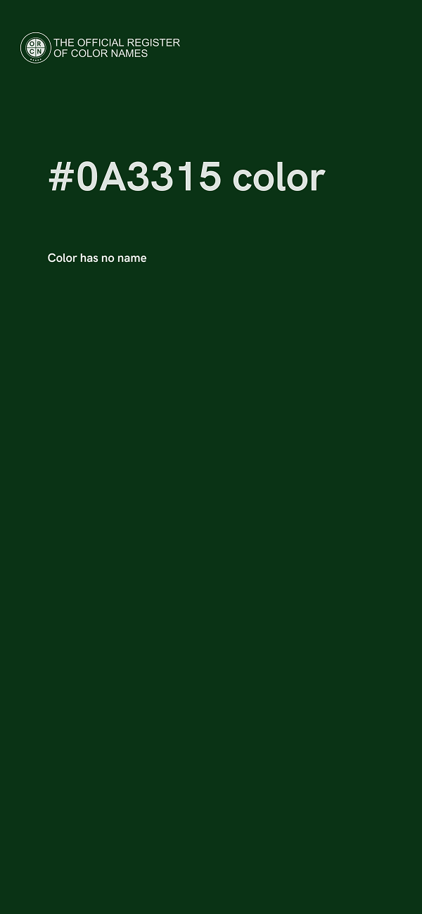 #0A3315 color image