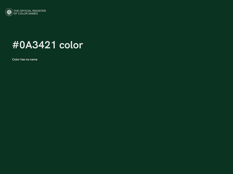 #0A3421 color image