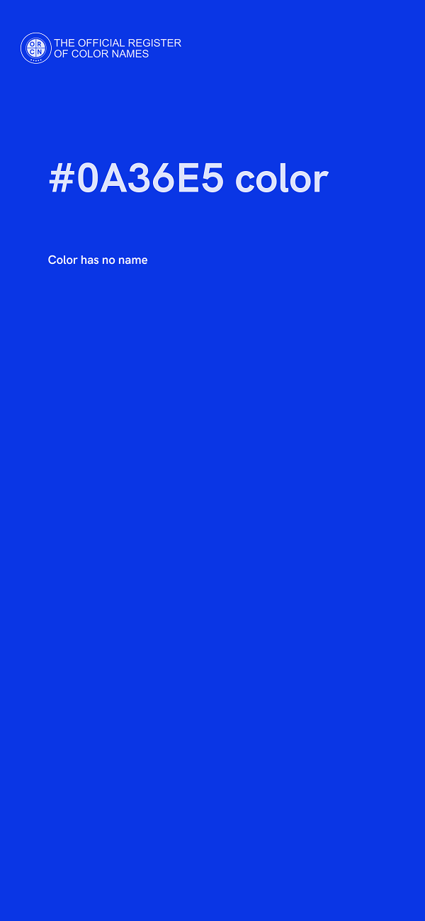 #0A36E5 color image