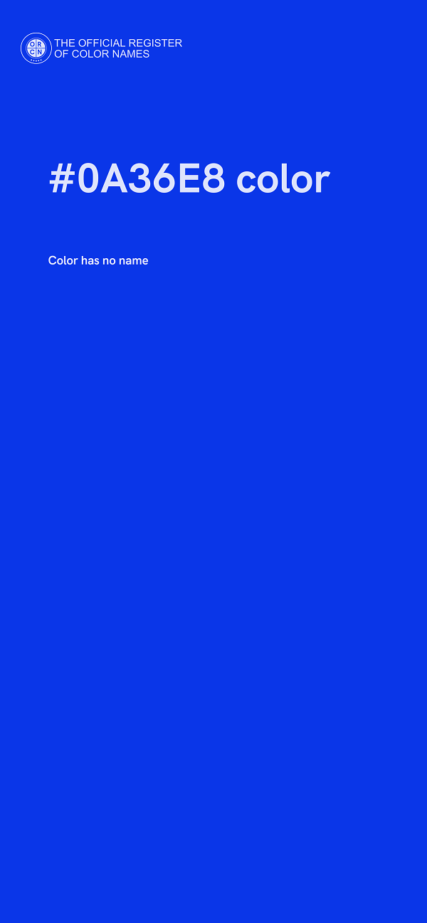 #0A36E8 color image