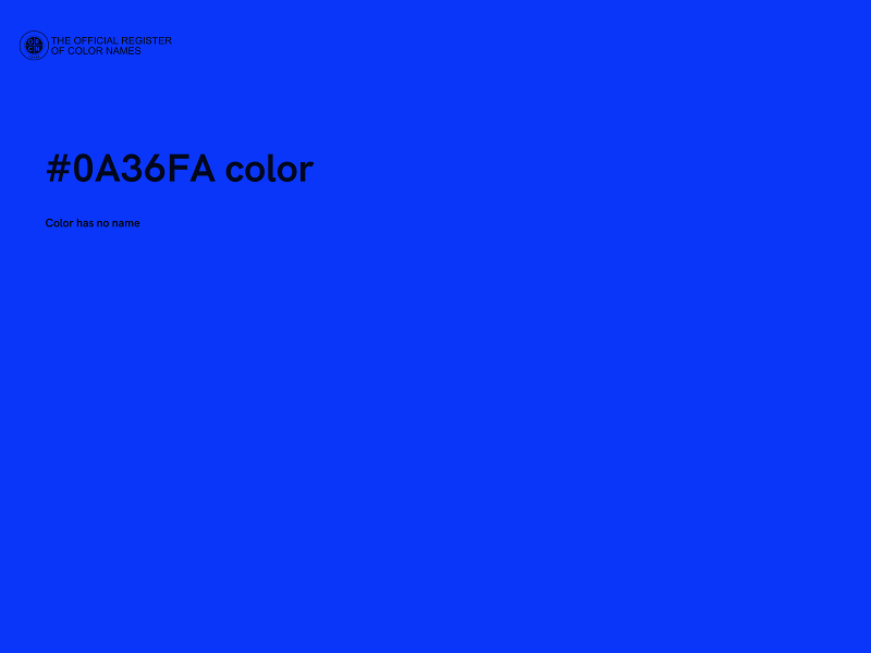 #0A36FA color image