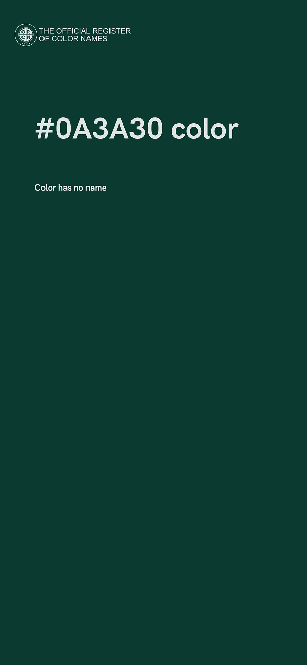 #0A3A30 color image