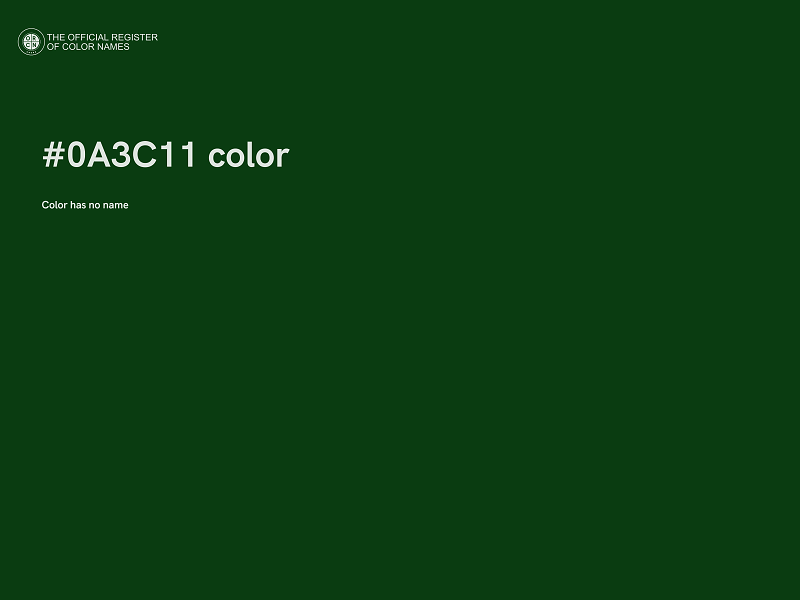 #0A3C11 color image