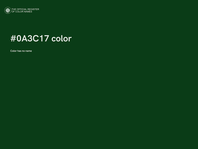 #0A3C17 color image