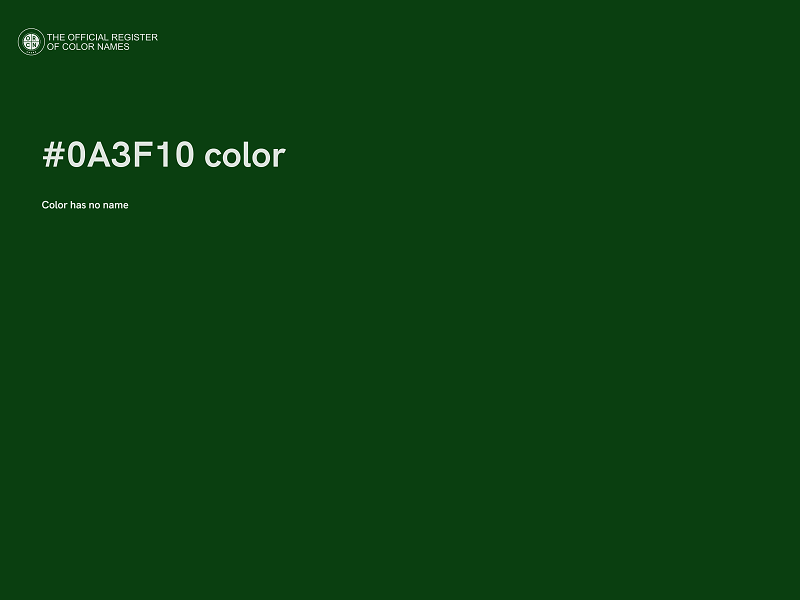 #0A3F10 color image