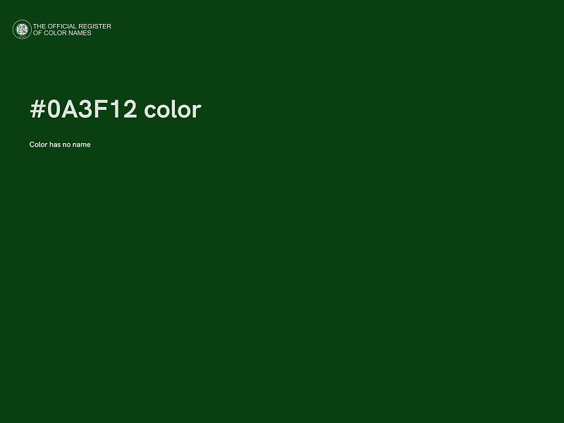 #0A3F12 color image