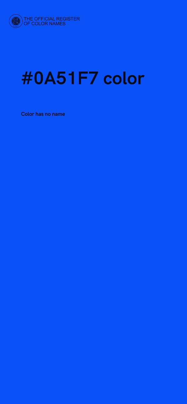 #0A51F7 color image