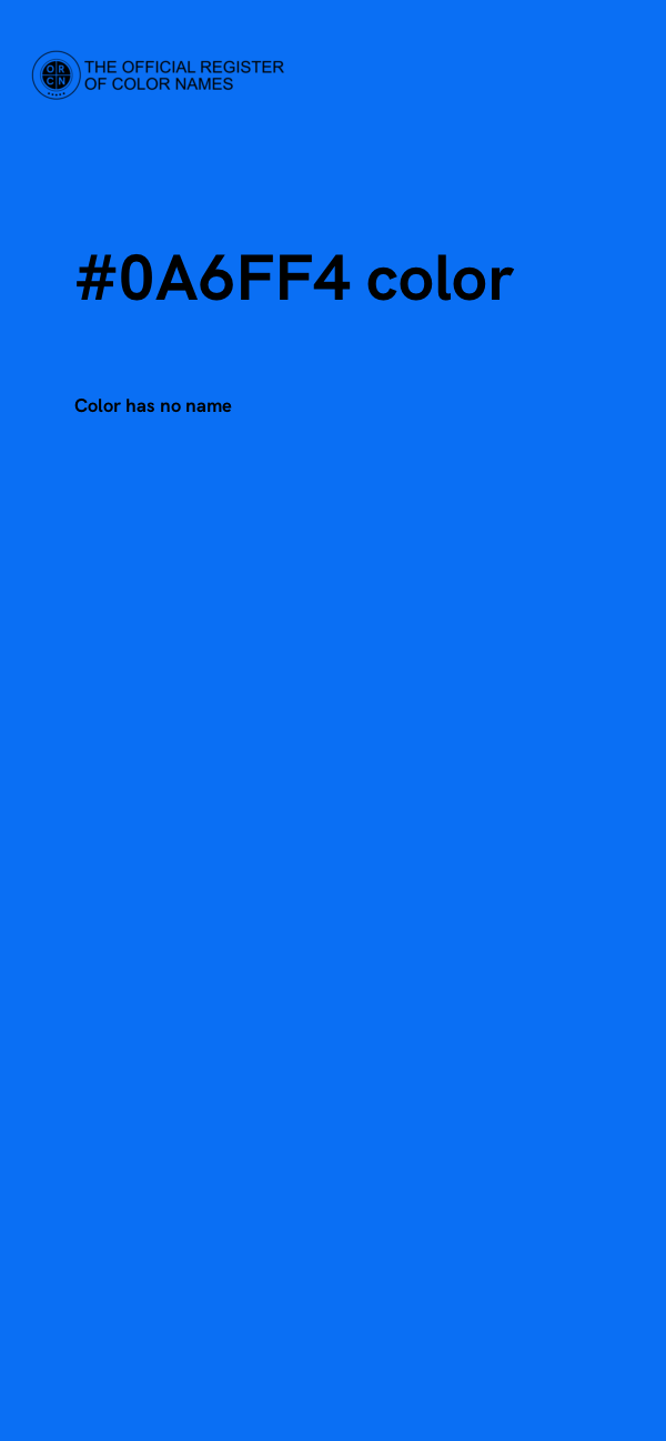 #0A6FF4 color image