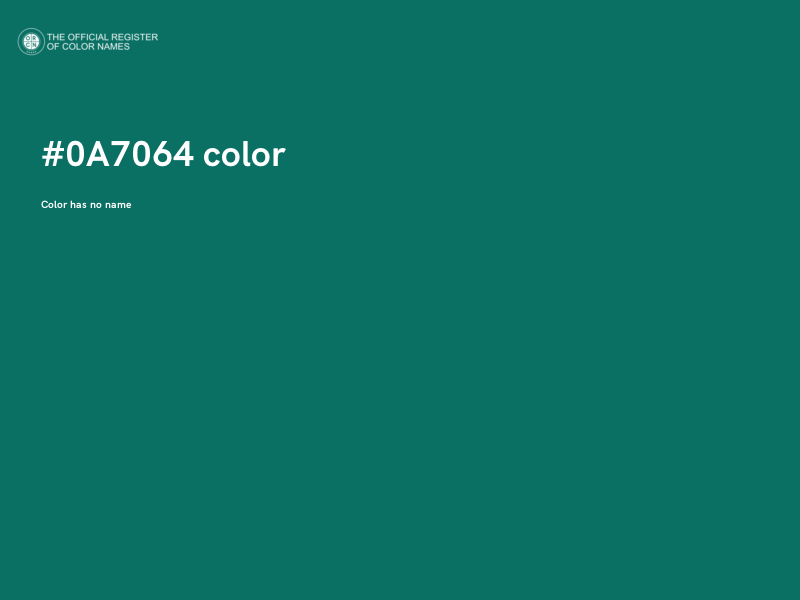 #0A7064 color image