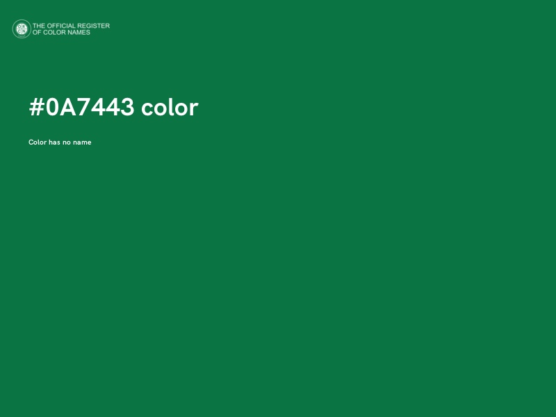 #0A7443 color image