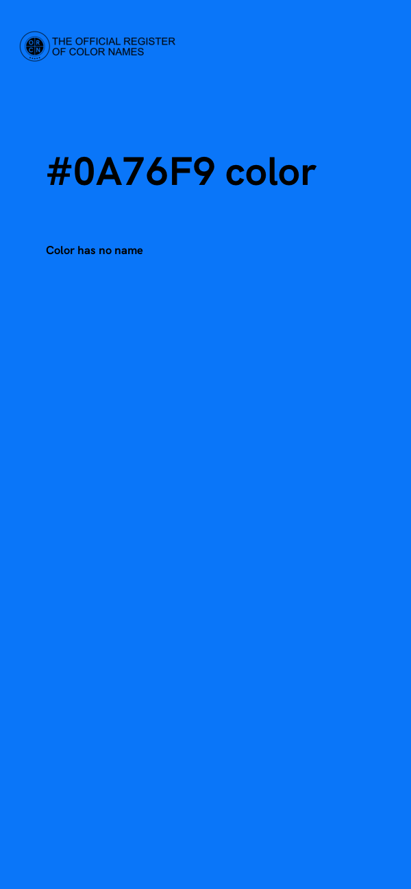 #0A76F9 color image