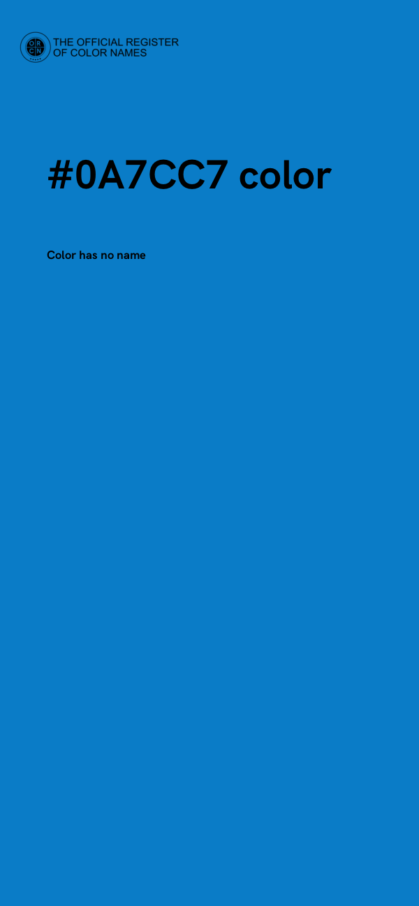 #0A7CC7 color image