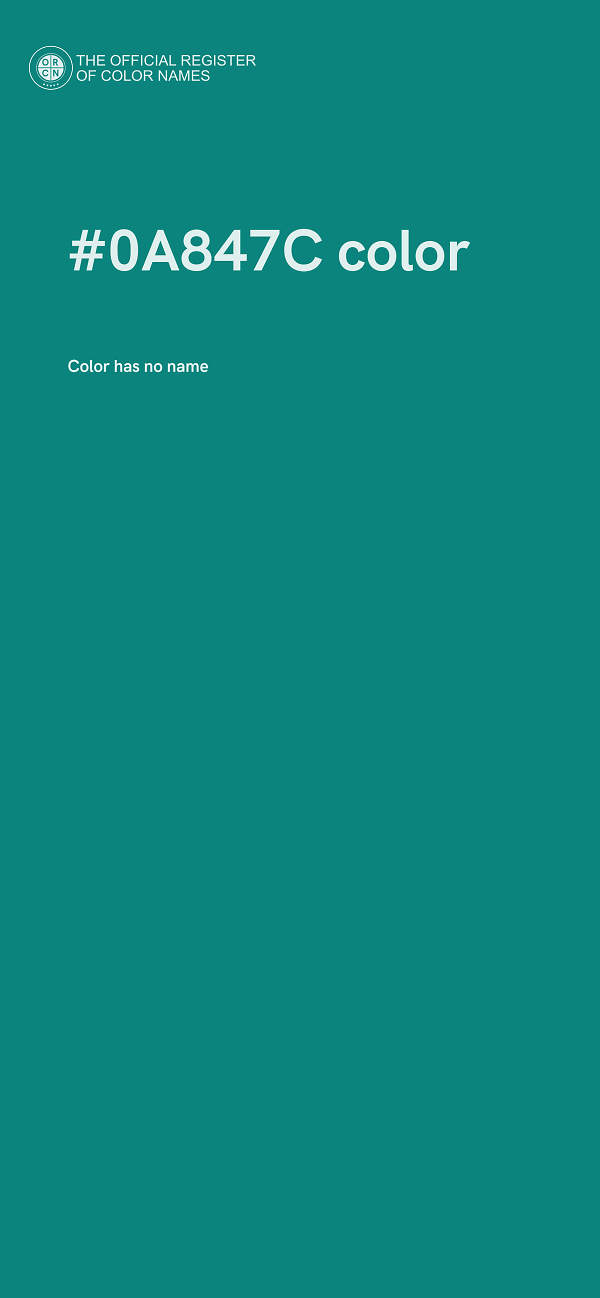 #0A847C color image