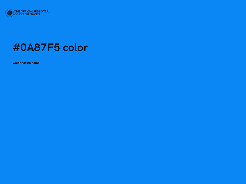 #0A87F5 color image