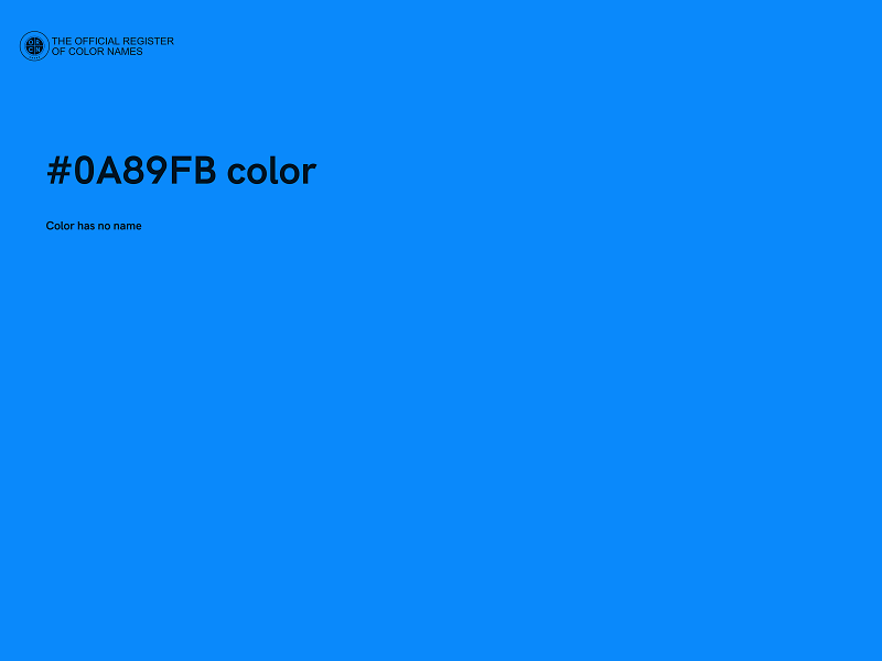 #0A89FB color image