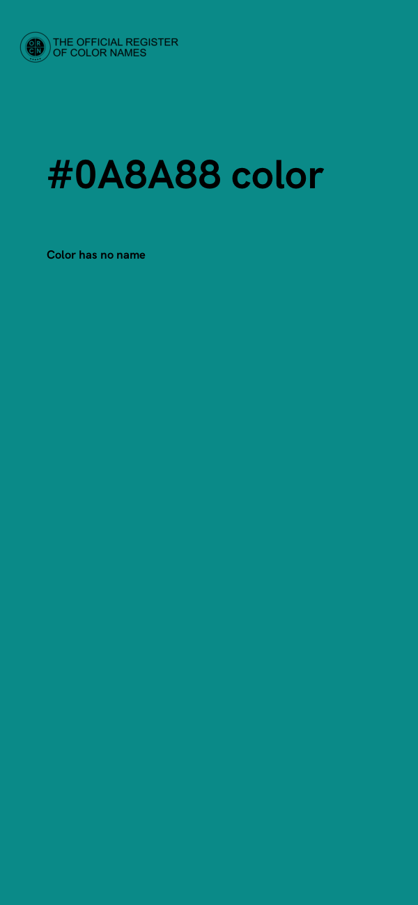 #0A8A88 color image