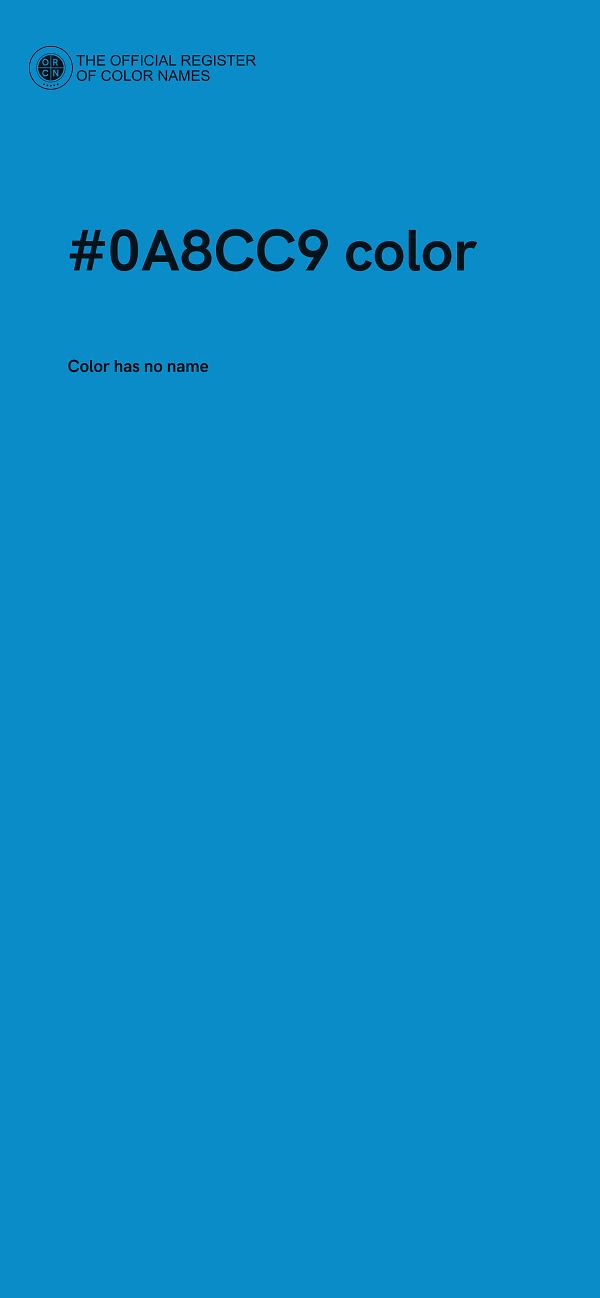 #0A8CC9 color image