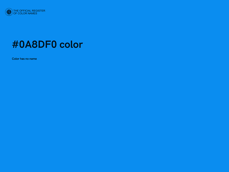 #0A8DF0 color image