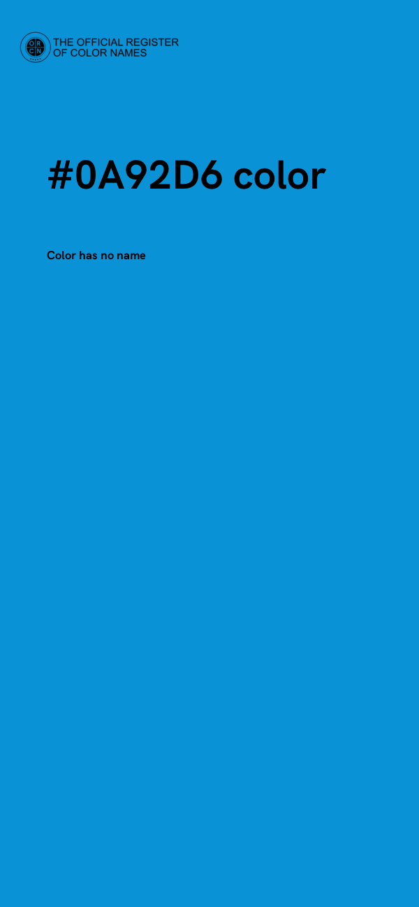 #0A92D6 color image
