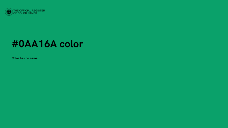 #0AA16A color image