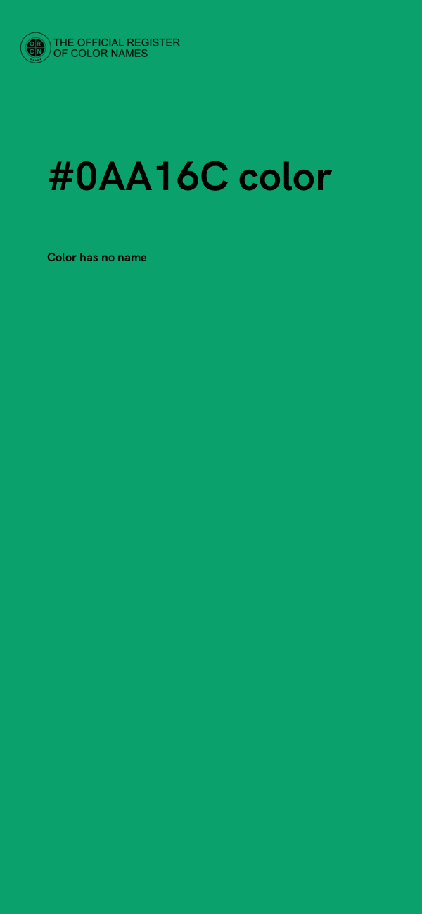 #0AA16C color image