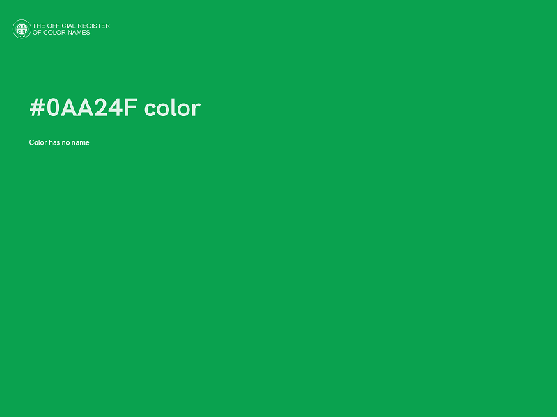 #0AA24F color image