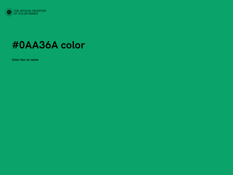 #0AA36A color image