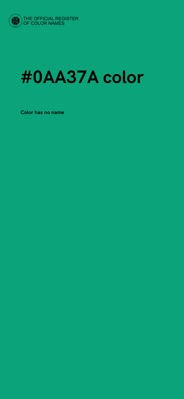 #0AA37A color image