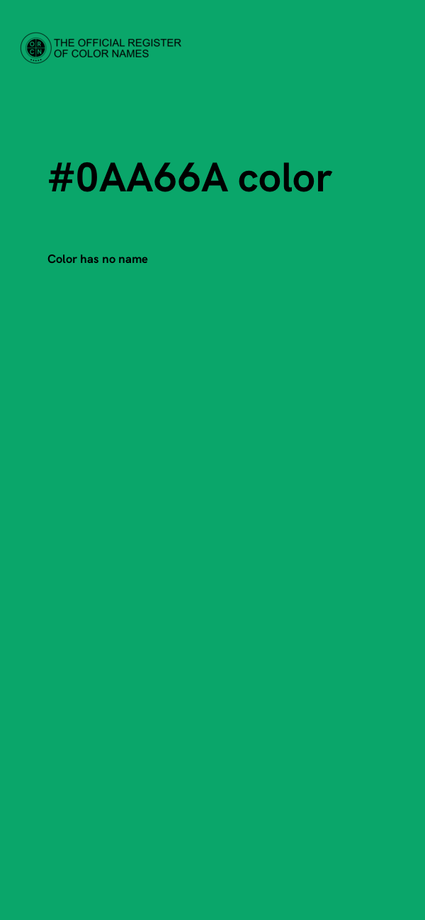 #0AA66A color image
