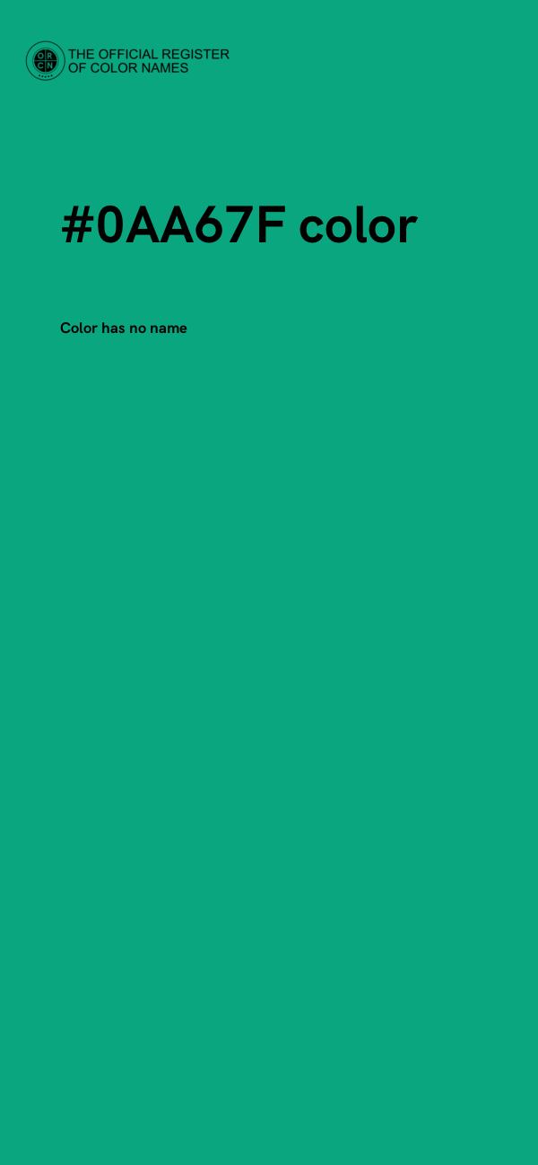 #0AA67F color image