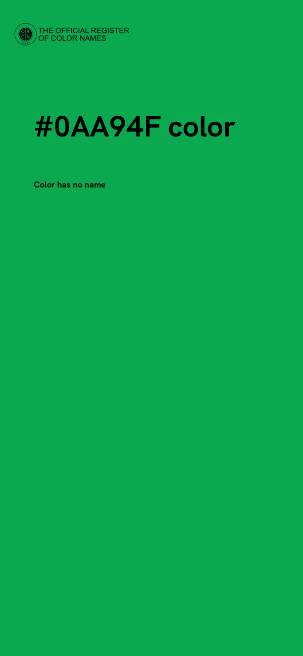 #0AA94F color image