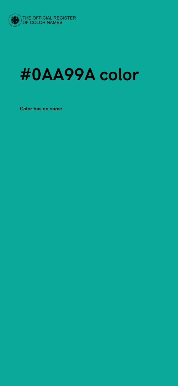 #0AA99A color image