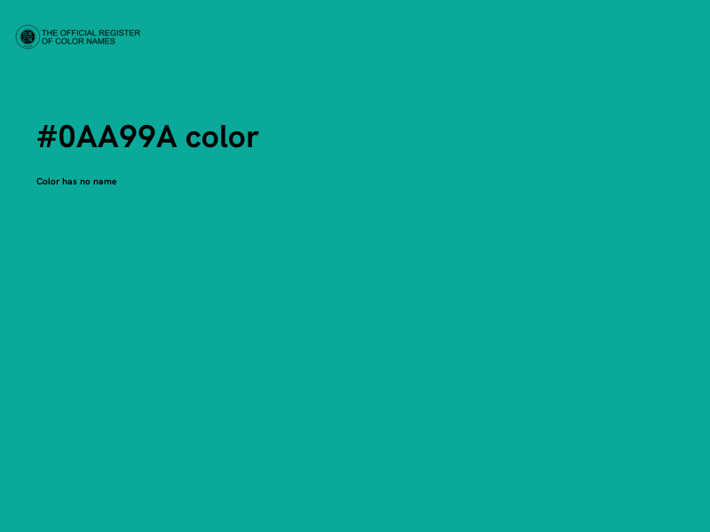 #0AA99A color image