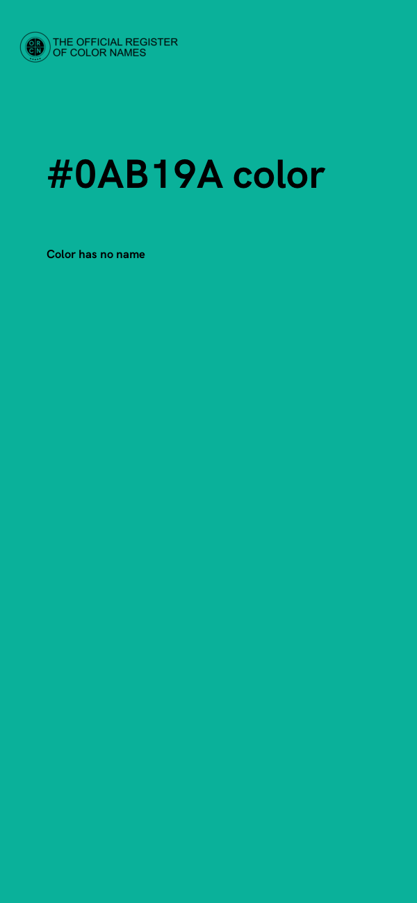 #0AB19A color image