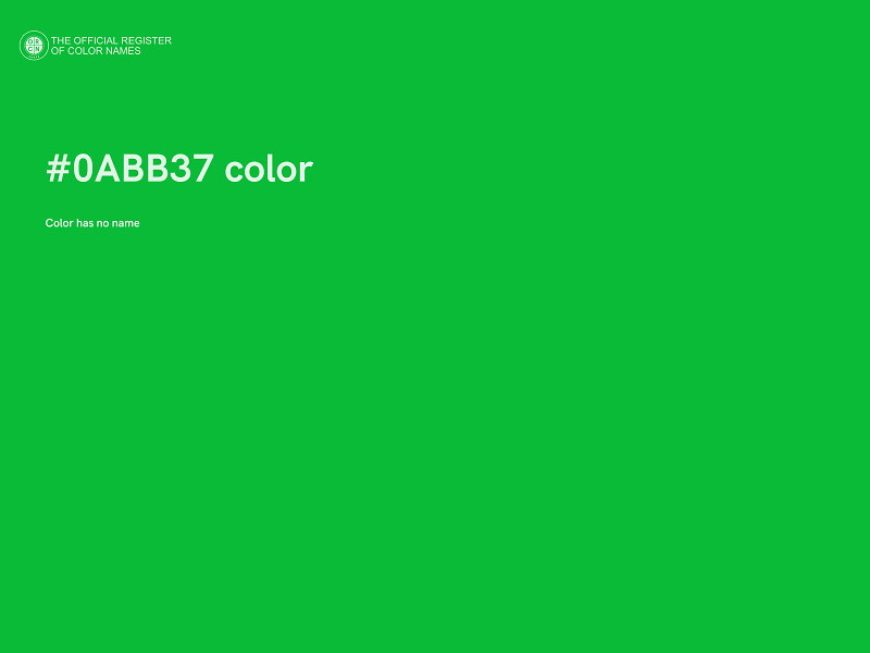 #0ABB37 color image